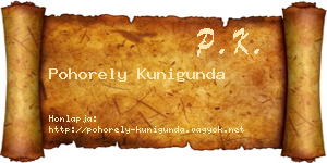 Pohorely Kunigunda névjegykártya